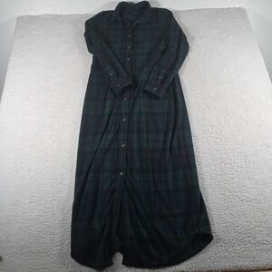 Faherty Legend Sweater Maxi Dress Women Size SP Green Plaid Twill 46' Leanth